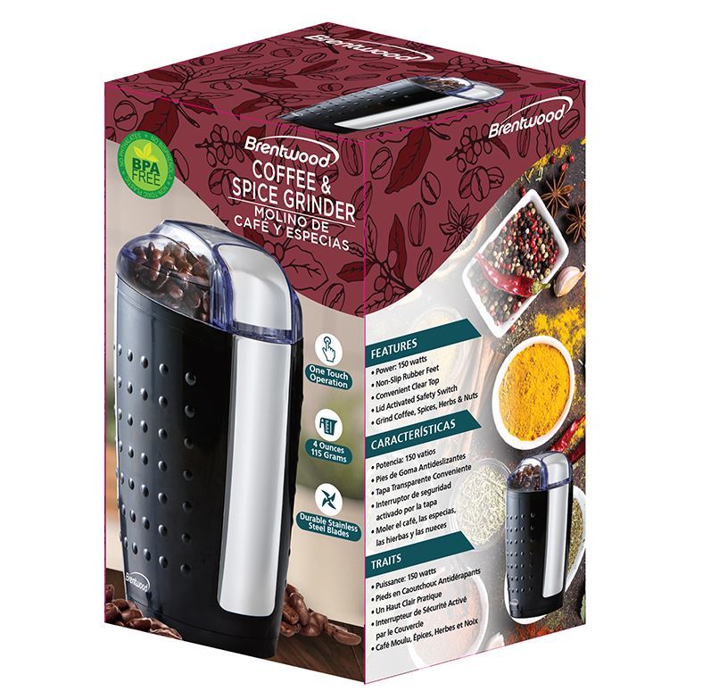 Brentwood Appliances CG-158b 4-Ounce Coffee & Spice Grinder New