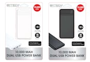 Dual USB Power Bank - 10k mAh, Assorted Colors