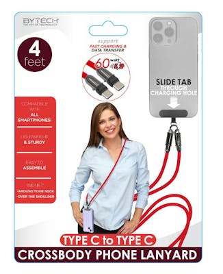 Type C Phone Lanyard Cables - Assorted Colors