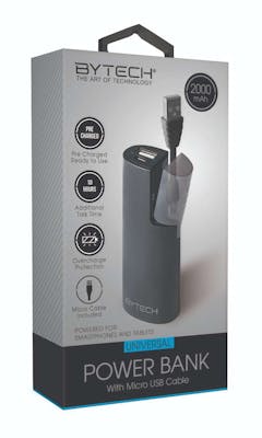 Power Banks with Micro USB Cable - Black