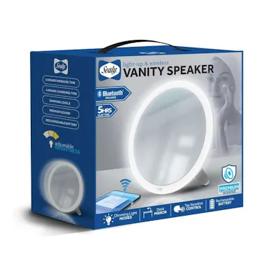 LED Vanity Mirror With Bluetooth Speaker - White