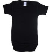 Interlock Short Sleeve Romper, Black, Large