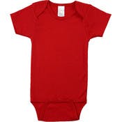 Infant Interlock Short Sleeve Rompers - Red, Large