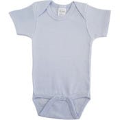 Interlock Short Sleeve Romper, Blue, Small