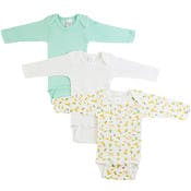 Boys' Long-Sleeve Rompers, Small, Assorted, 3pk