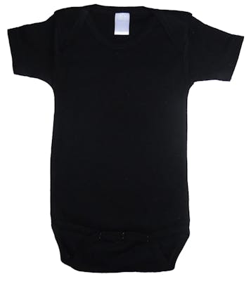 Interlock Short Sleeve Onesies, Black, Large