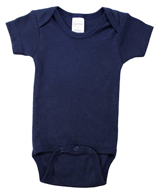 Interlock Short Sleeve Infant Rompers - Navy, Large