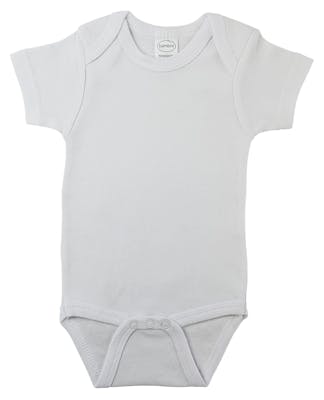 Interlock Short Sleeve Infant Onesies - White, Medium