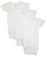 Interlock Short Sleeve Infant Rompers - White, Newborn, 3 Pack