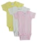 Girls' Rompers Variety Packs - Medium, Pink/White/Yellow, 3 Pack
