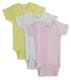 Girls' Rompers Variety Packs - Small, Pink/White/Yellow, 3 Pack (1 of 2)