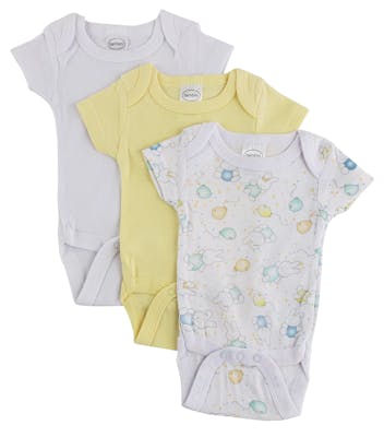 Girls' Printed Short Sleeve Onesies, Assorted, Preemie