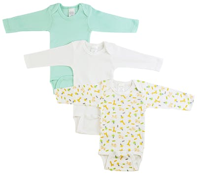 Boys' Long Sleeve Onesies, Small, Assorted, 3pk