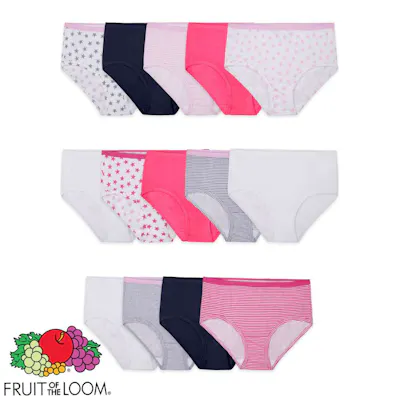 Fruit of the Loom Girls Brief Underwear - Size 8, 14 Pack, 24pcs