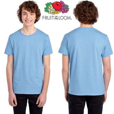 Fruit of the Loom Unisex T-Shirts - Size 2XL, Carolina Heather