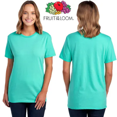 Fruit of the Loom Unisex T-Shirts - Size XL, Mint Blue
