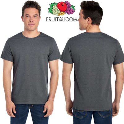 Fruit of the Loom Unisex T-Shirts - Size 2XL, Charcoal Heather