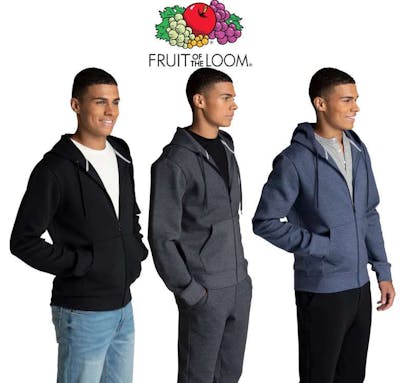 Men's Double Knit Full Zip Hooded Jackets - Size 2XL