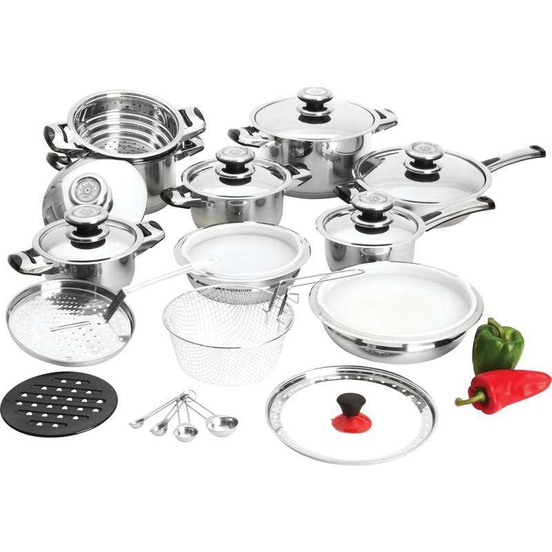 Wholesale Cookware Sets - Carbon Steel, Red, 7 Pieces