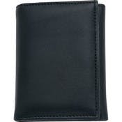 Men's Tri-Fold Wallets - Black, Genuine Leather