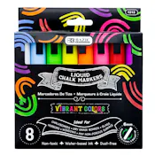 Wet Erase Chalk Markers, Assorted, 8 Pack