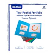2 Pocket Folders - Assorted, 25 Pack