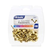 1/2" Paper Fasteners - Brass Plated, 100 Count Pack