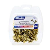 1" Paper Fasteners - Brass Plated, 100 Count Pack