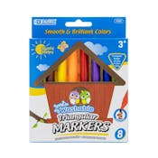 Markers - 8 Classic Colors, Washable, Jumbo, Triangular