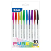 Ballpoint Pens - 10 Count, Assorted Colors