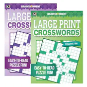 Crosswords Puzzle Books - Large Print, Two Titles