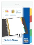 Writable Paper Dividers - 5 Count, Assorted Color Tabs