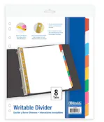 Writable Paper Dividers - 8 Count, Assorted Color Tabs