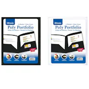 2-Pocket Poly Portfolio with View Cover - Assorted