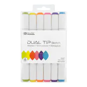 Dual Tip Fluorescent Markers - 6 Assorted Colors