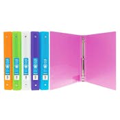 1" 3-Ring Flexible Binder - Assorted Matte Colors, 1 Pocket