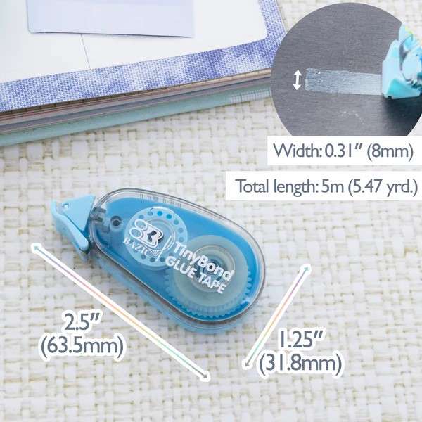 BAZIC 8 mm x 5 m Permanent Glue Tape