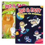 Big & Easy Coloring For Beginners - Assorted, 2 Titles