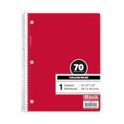 College Ruled Notebooks - 70 Sheets, Red