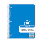 Wide Ruled Notebooks - 70 Sheets, Blue