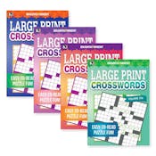 Crosswords Puzzle Books - Large Print, Four Titles