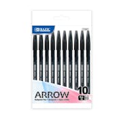 Ballpoint Stick Pens - Black Ink, 10 per Pack