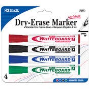 Dry-Erase Markers - 4 Pack, Chisel Tip