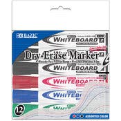 Dry-Erase Markers - Assorted Color, 12 Pack