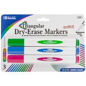 Chisel Tip Dry Erase Markers - 3 Pack, Green/Blue/Pink