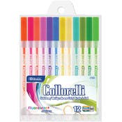 Gel Pens - 12 Assorted Fluorescent Colors