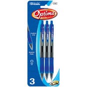 Gel Pens - 3 Count, Blue Ink, Retractable, Cushion Grip