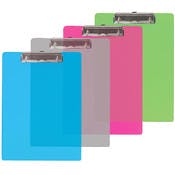 Clipboards - Memo Size, Low Profile Clip, Transparent Colors