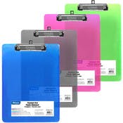 Clipboard - Low Profile Clip, Plastic, Assorted Colors