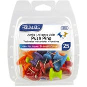 Jumbo Push Pins - 25 Pack, Assorted